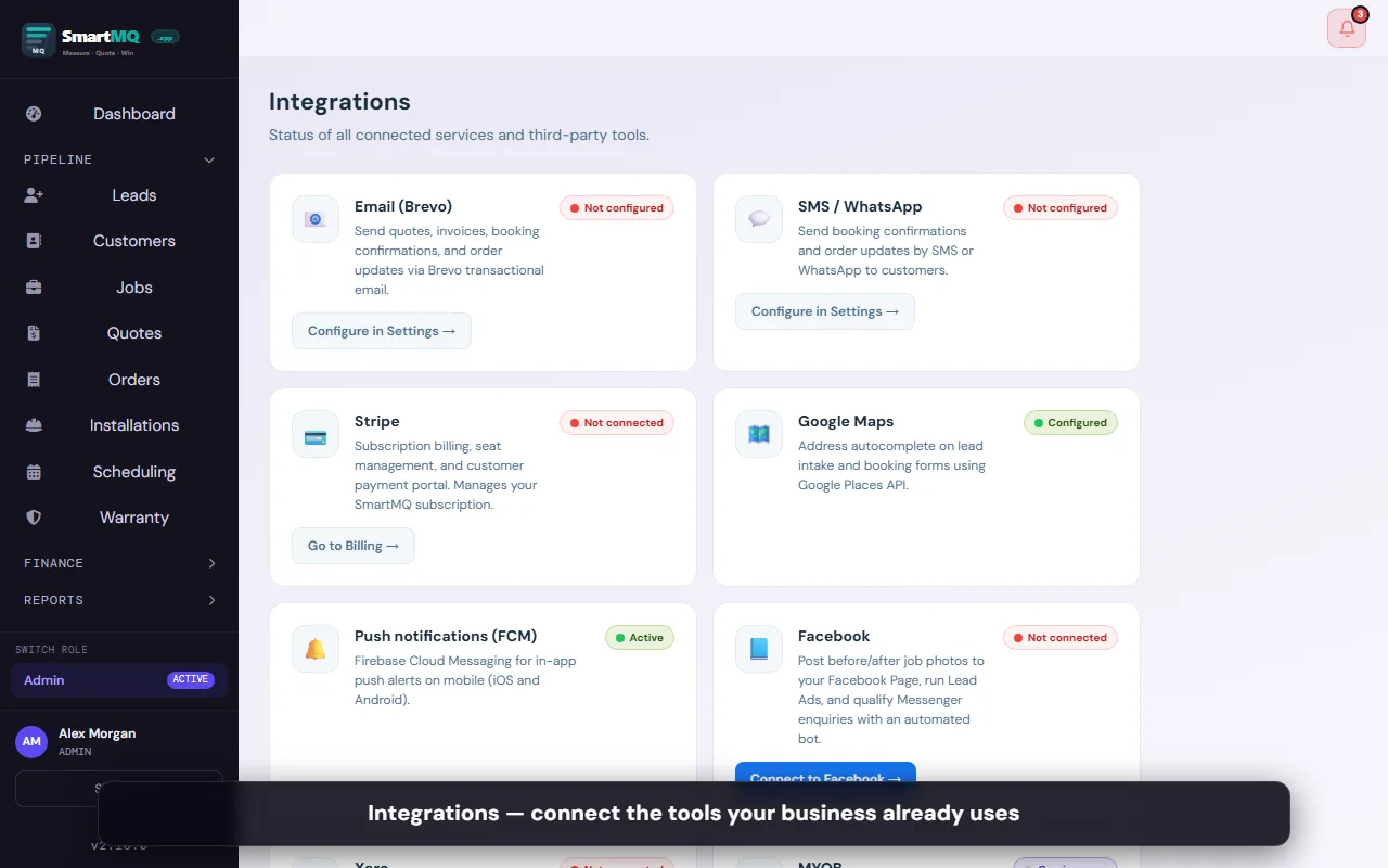 Integrations screenshot
